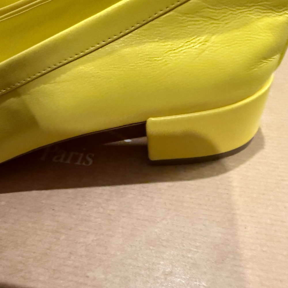 Christian Louboutin, yellow, soft, lambskin, leather size8 new - Picture 4 of 6